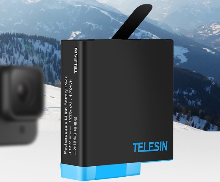 Аккумулятор GoPro 8 7 6 5 Telesin (распознается камерой как оригинальный)