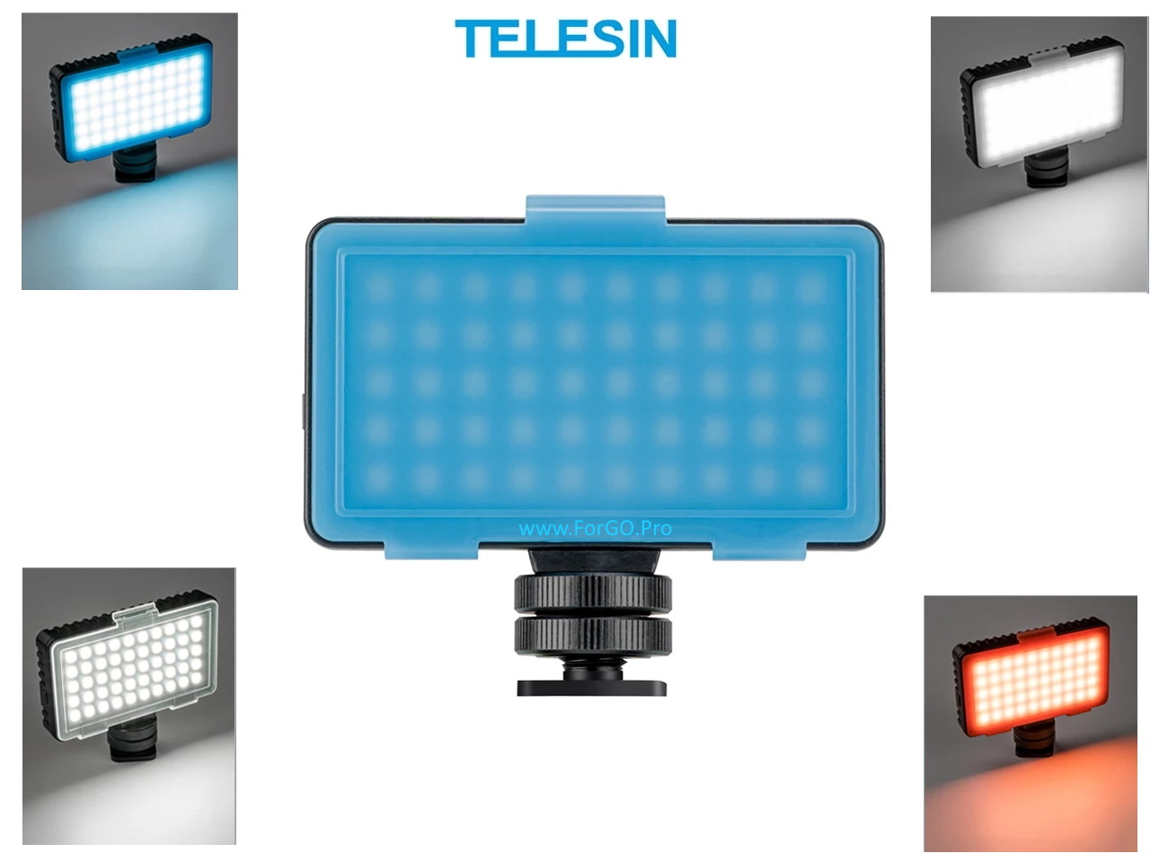 Свет для камеры Telesin яркий компактный + рассеиватели