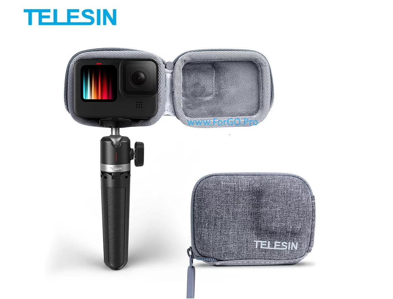 Кейс Telesin для камеры GoPro 9 и 10 (серый)
